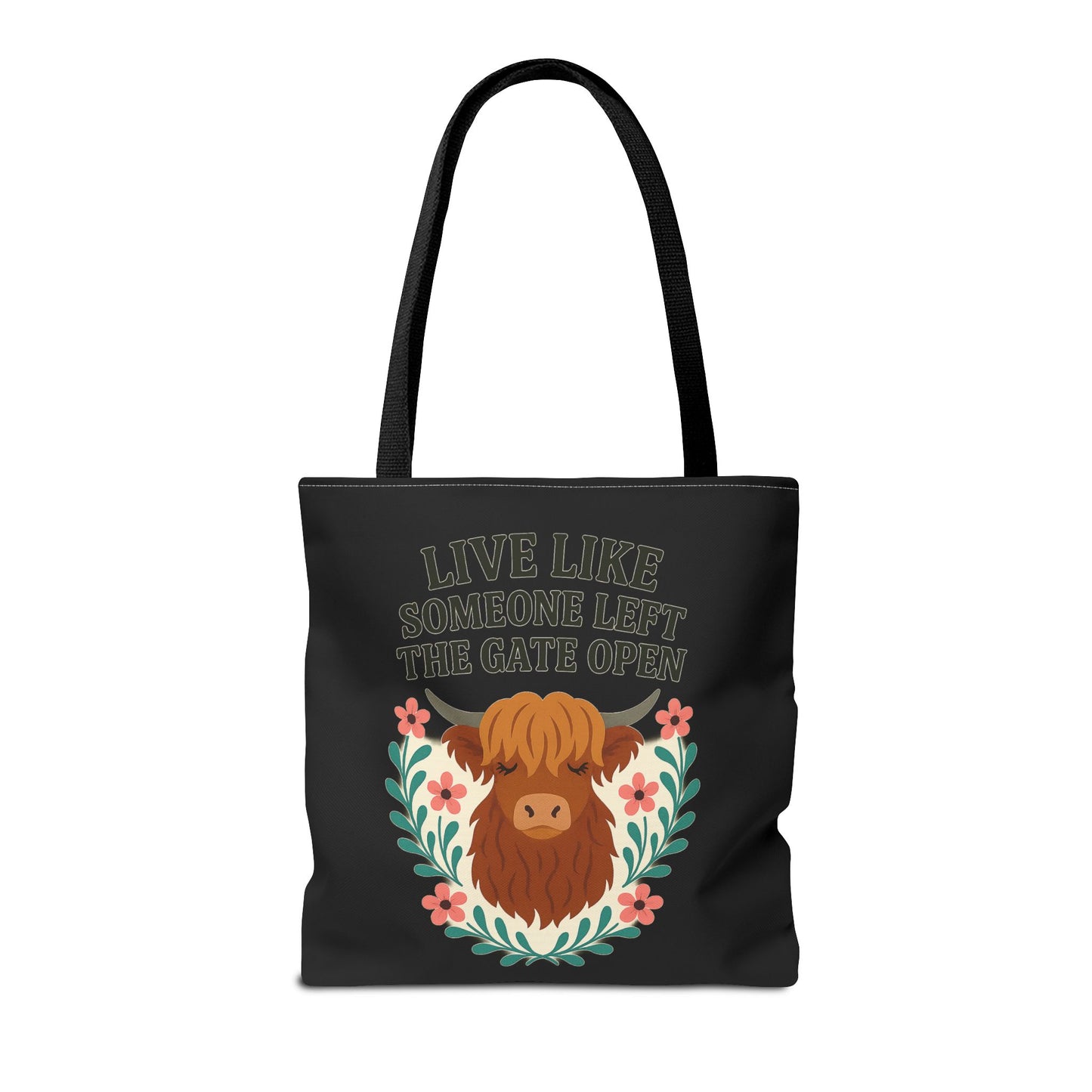 Highland Cow Cute Tote Bag, Shoulder Bag, Farm Animal Grocery Bag, Funny Cow Market Tote, Rustic Cow Canvas Tote, Farmhouse
