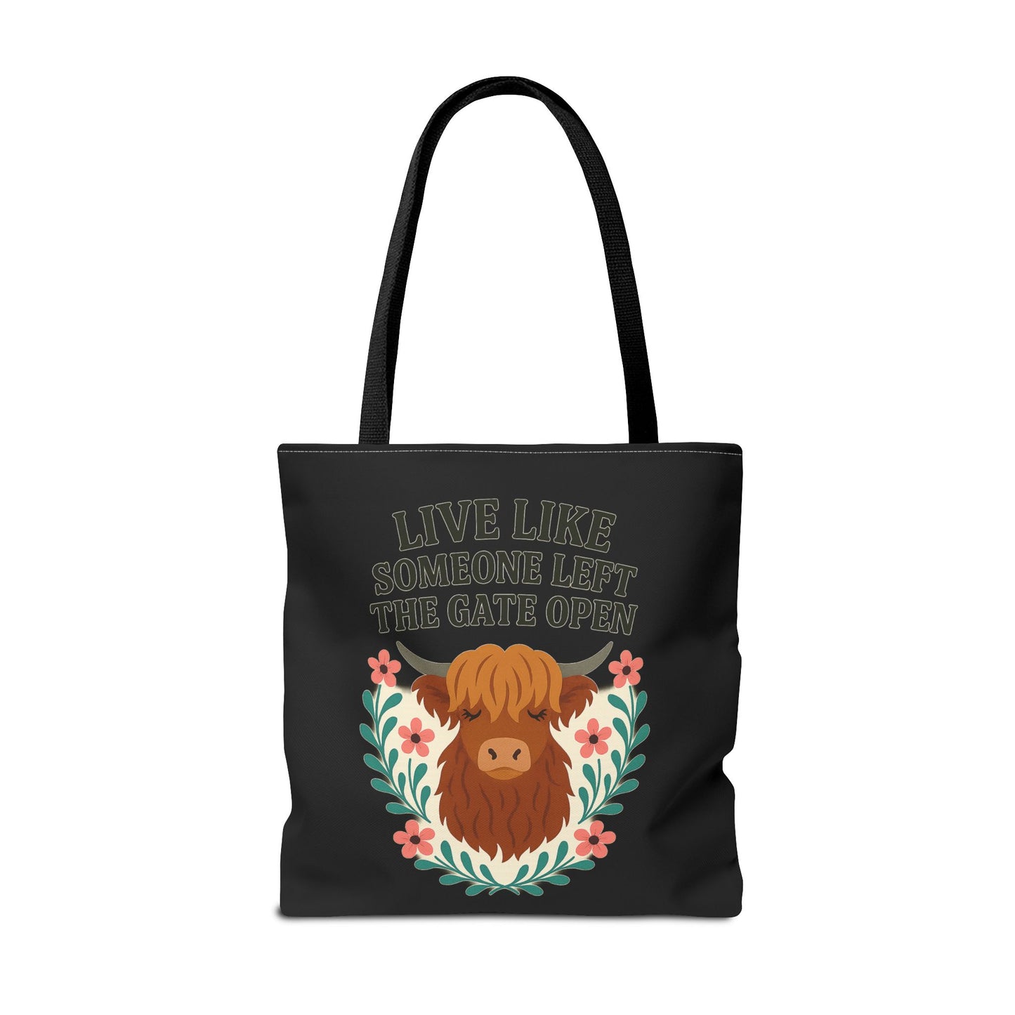 Highland Cow Cute Tote Bag, Shoulder Bag, Farm Animal Grocery Bag, Funny Cow Market Tote, Rustic Cow Canvas Tote, Farmhouse