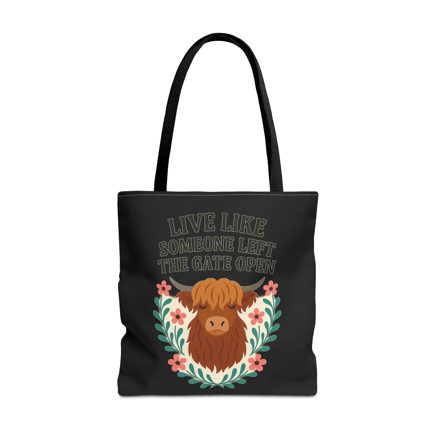 Highland Cow Cute Tote Bag,  Shoulder Bag, Farm Animal Grocery Bag, Funny Cow Market Tote, Rustic Cow Canvas Tote, Farmhouse