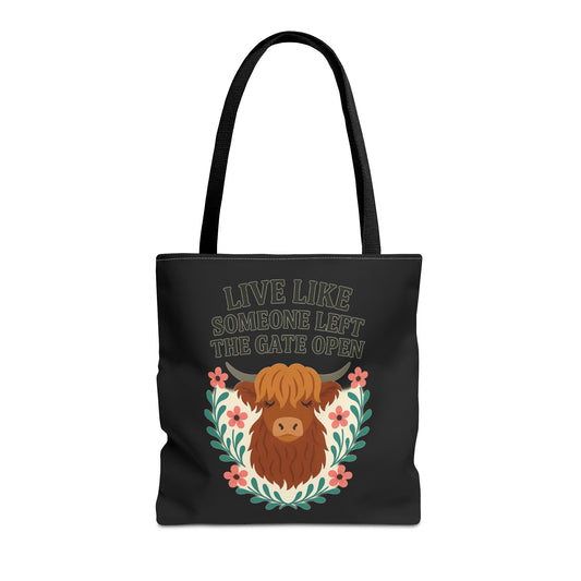 Highland Cow Cute Tote Bag,  Shoulder Bag, Farm Animal Grocery Bag, Funny Cow Market Tote, Rustic Cow Canvas Tote, Farmhouse
